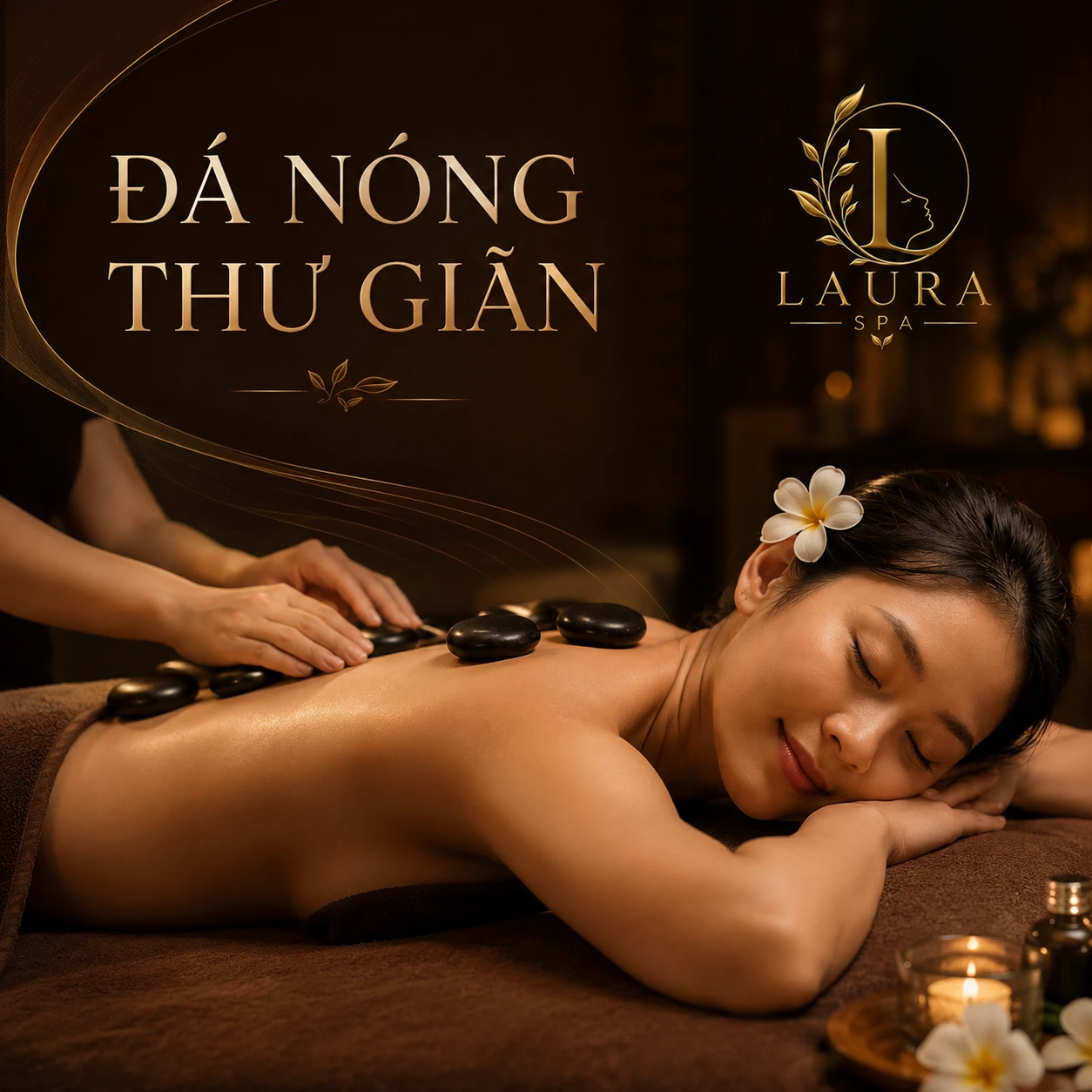 Massage đá nóng thư giãn